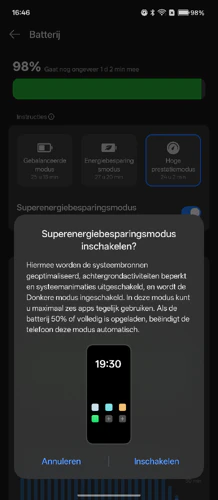 Oppo Find N6 screenshot - Superenergiebesparingsmodus Oppo Find N6 screenshot - Superenergiebesparingsmodus