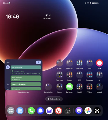 Oppo Find N6 screenshot binnenste scherm - homescreen Oppo Find N6 screenshot binnenste scherm - homescreen