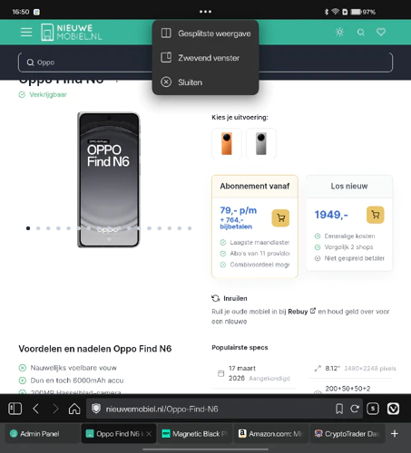 Oppo Find N6 screenshots multi-window