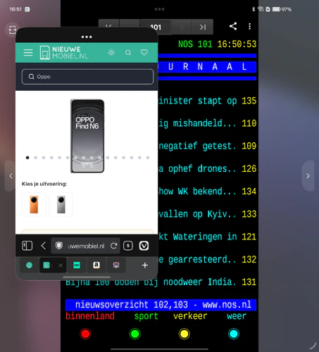 Oppo Find N6 screenshots multi-window