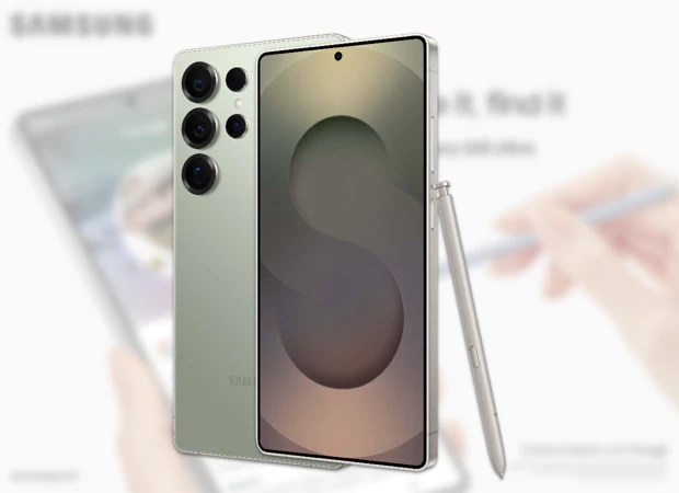 Samsung Galaxy S25 Ultra groen met S Pen stylus