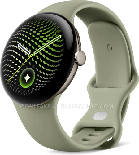 Pixel Watch 5 Pyrite Olive Green via Onleaks
