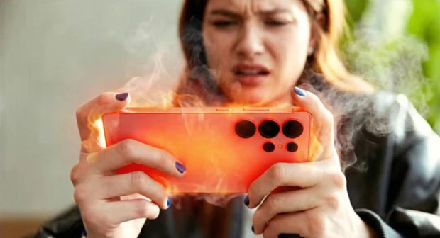 Hete smartphone tijdens het gamen Hete smartphone tijdens het gamen