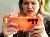 Hete smartphone tijdens het gamen