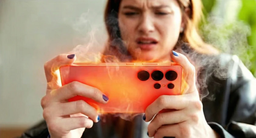 Hete smartphone tijdens het gamen