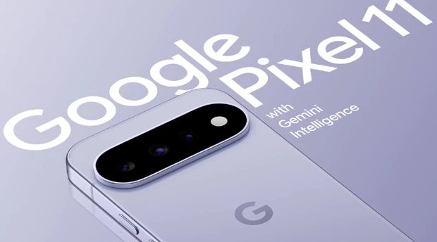 Leaked marketing images of Google Pixel 11 in purple, hot pink, black, and green