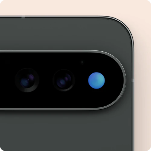 Google Pixel 11 Pro with HiLight notification lighting around the camera flash