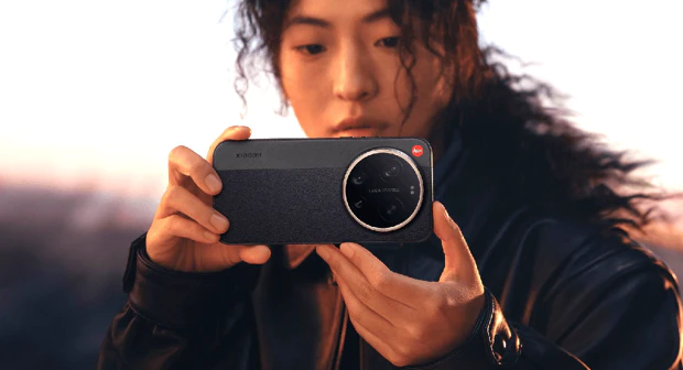 Close-up of Xiaomi camera lenses with Leica technology