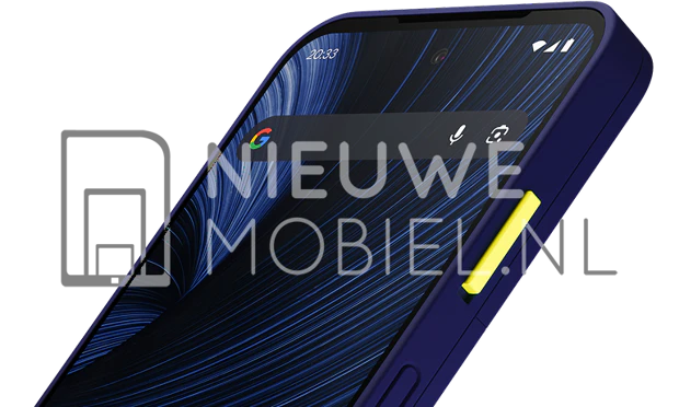 Oversiktsbilde av Fairphone Gen. 6+ i koboltblått, vinklet Oversiktsbilde av Fairphone Gen. 6+ i koboltblått, vinklet