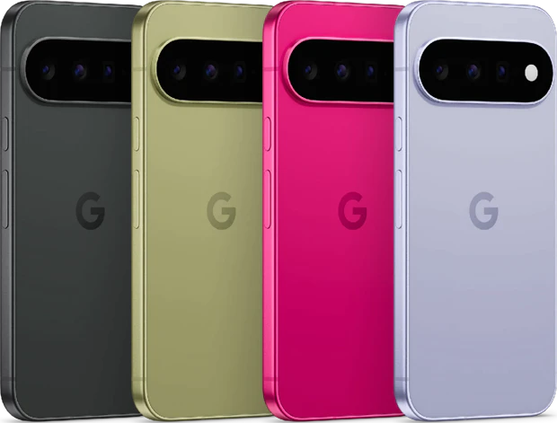 Google Pixel 11 in vier kleuren: Obsidian, Pistachio, Hibiscus en Frost