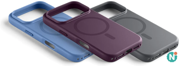 Apple iPhone 18 Pro cases in blue, red, and dark gray Apple iPhone 18 Pro cases in blue, red, and dark gray