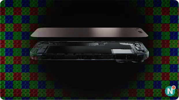 Doorsnede van het iPhone 18 Pro-scherm met de M16 OLED-laag van Samsung Display