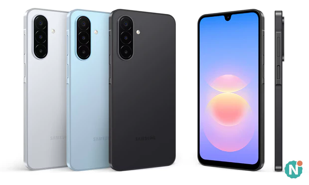Samsung Galaxy A18 4G in drie kleuren: wit, lichtblauw en zwart