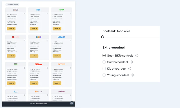 Handleiding filteren op telefoon abonnement zonder BKR check Handleiding filteren op telefoon abonnement zonder BKR check