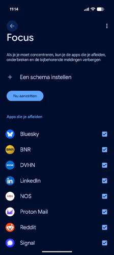 Android Bedtijd Instellingen