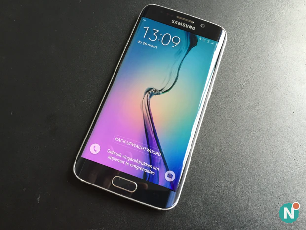 Samsung Galaxy S6 Edge on a black background Samsung Galaxy S6 Edge on a black background