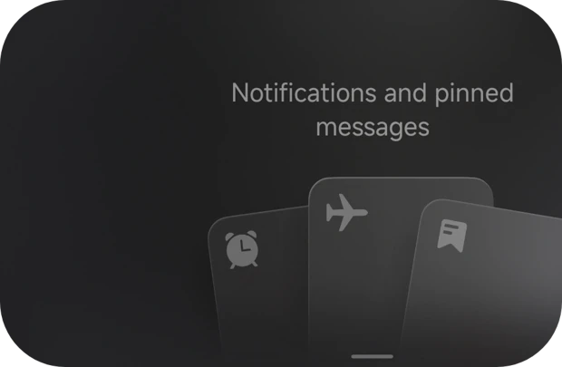 Screenshots van het tweede scherm achterop de Xiaomi 18 Pro