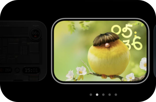 Screenshots van het tweede scherm achterop de Xiaomi 18 Pro