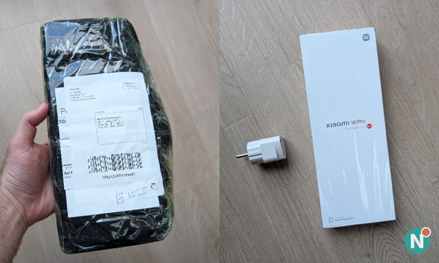 Geïmporteerde Xiaomi 18 Pro in de verpakking