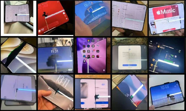 Compilatie van foto's met Apple iPhone Duo waarvan het scherm gebroken is