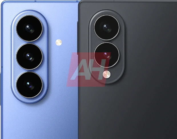 Close-up van de cameramodule van de Samsung Galaxy Z Fold 8 en Fold 8 Wide foldable