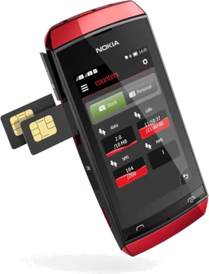 1200 Nokia Asha 305 rot with sim cards