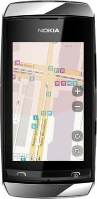 1200 Nokia Asha 306 silver vit navigation