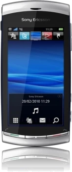 Sony Ericsson Vivaz moon argent couverture vertical