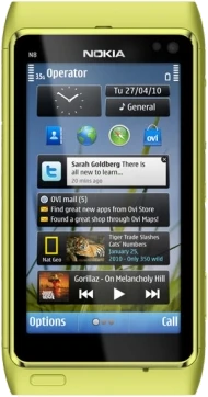 Nokia N8 copertina frontale verde 604x60