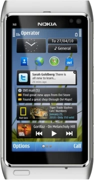 Nokia N8 copertina frontale argento 604x6