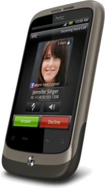 HTC Wildfire bruin voorkant per galerij