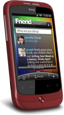 HTC Wildfire voorkant per galerij rood