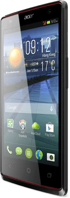 Acer Liquid E3 negro tapa delantera aslant lado derecho 2