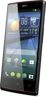 Acer Liquid E3 negro tapa delantera aslant lado derecho