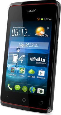 Acer Liquid Z200 sort front højre side skæv
