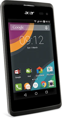 Acer Liquid Z220 zwart voorkant linkerzijkant