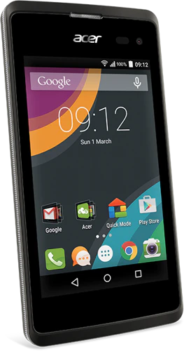 Acer Liquid Z220 zwart voorkant linkerzijkant