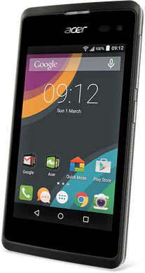 Acer Liquid Z220 zwart voorkant rechterzijkant