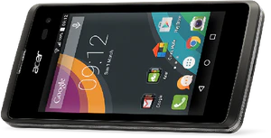 Acer Liquid Z220 zwart gedraaid schuin 2