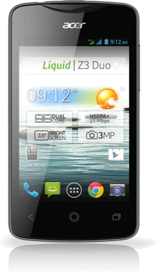 Acer Liquid Z3 Duo zwart voorkant