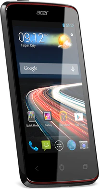 Acer Liquid Z4 svart foran skrås skråstilt venstre side