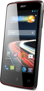 Acer Liquid Z4 svart foran skrås skråstilt høyre side