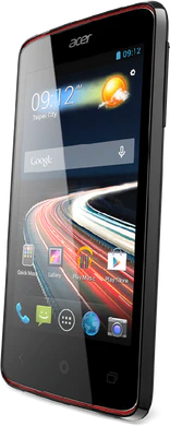 Acer Liquid Z4 Duo negro tapa delantera aslant lado derecho 2