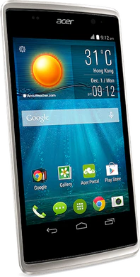 Acer Liquid Z500 sandy sølv foran skrås skråstilt venstre side