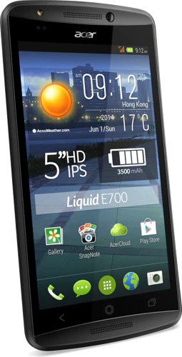 Acer Liquid E700 titan zwart voorkant schuin