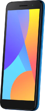 Alcatel 1 2021 blauw voorkant rechterzijkant schuin
