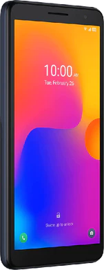 Alcatel 1b 2022 blauw voorkant linkerzijkant