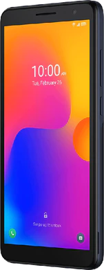 Alcatel 1b 2022 blauw voorkant rechterzijkant