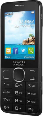 Alcatel 2007 dualsim zwart voorkant rechterzijkant schuin