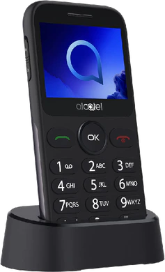 Alcatel 2019 sort front venstre side cradle